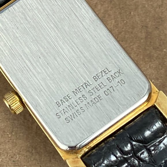 Vintage 1980's JB Champion Tank Style Gold Watch Gold Hands Roman Numerals - Picture 7 of 9